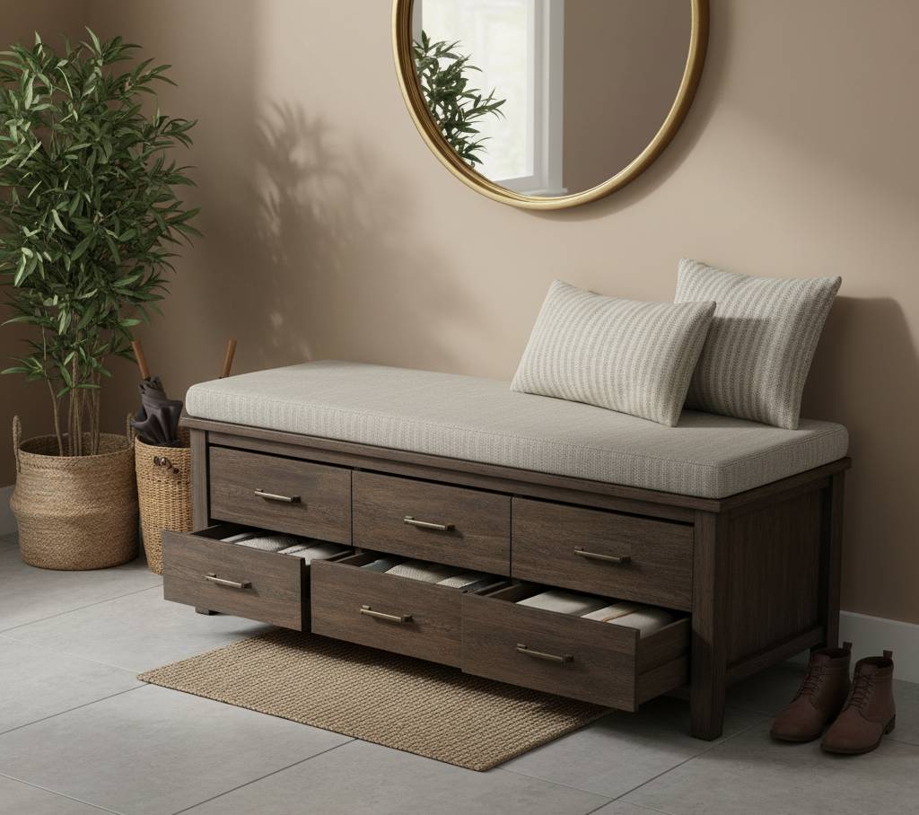 Skrzynia z siedziskiem – idealny mebel do przedpokoju