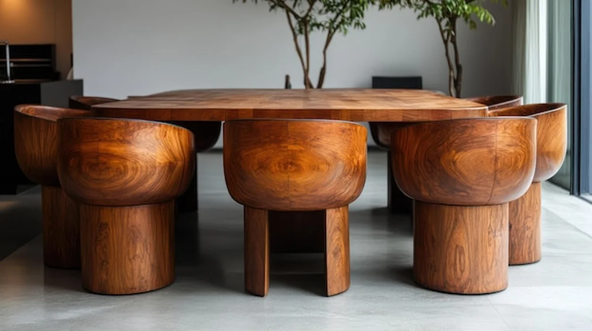 Nowoczesny zestaw jadalny z drewna