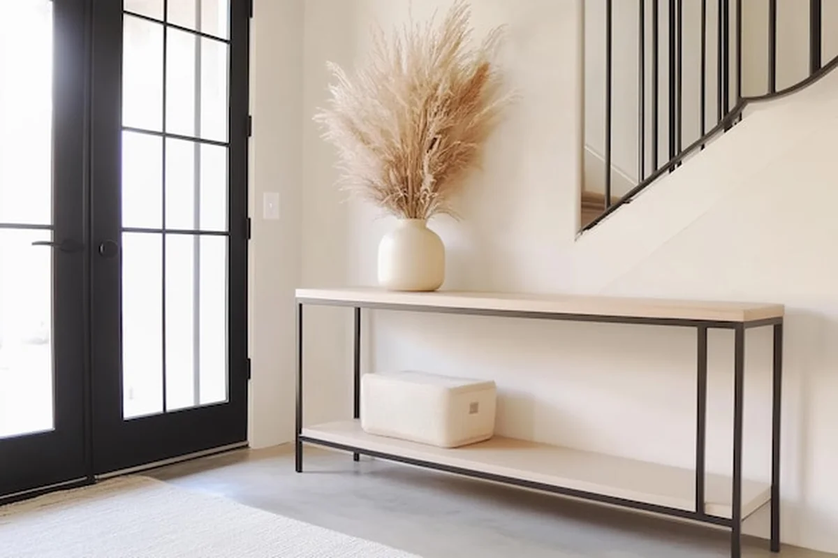 Stolik konsolowy w nowoczesnym wejściu